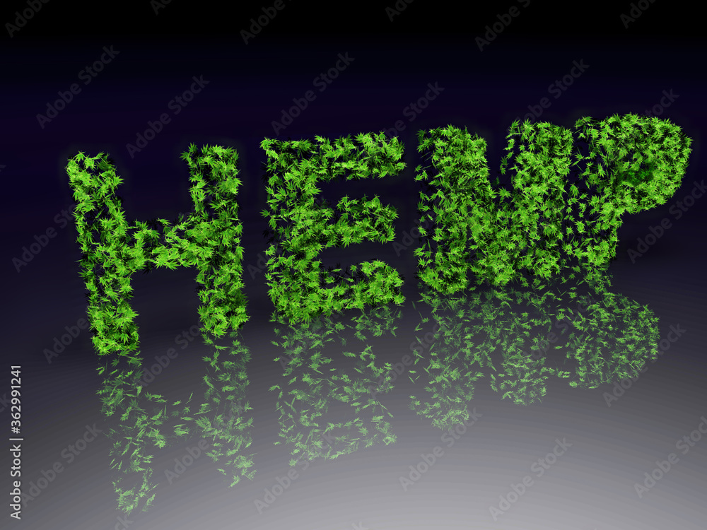 Poster 3d rendering. model of the text 