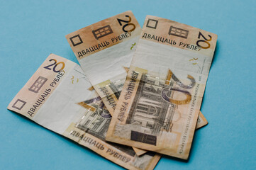 New belorussian money. Coins and banknotes. Finance concept.
