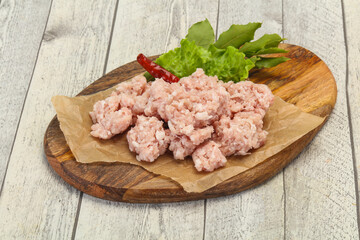 Homemade pork minced meat for cooking