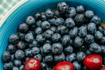 Blueberries background, close up