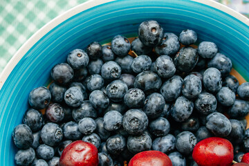 Blueberries background, close up