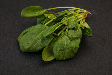 Fresh green Spinach leaves heap
