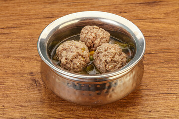Soup with vegetables and meat balls