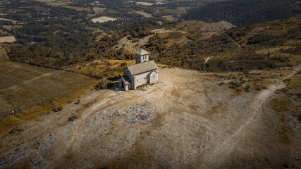 Chapelle de Saint-Ferréol à Dourgne, vue par drone - Tarn - Occitanie - France