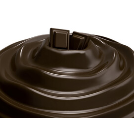 Dark chocolate swirl background. 3d illustration