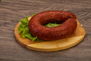 Krakowska sausage over the board