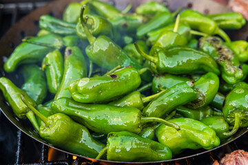 green pepper on the grill