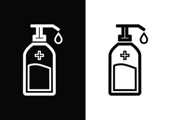 Sanitizer bottle flat vector icon for medical apps and websites