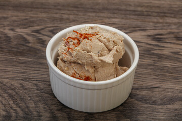 Herring butter spread in the bowl