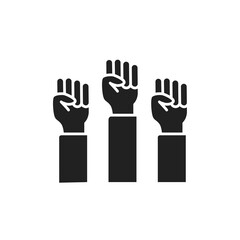 Fototapeta premium Human fists LGBT protest black glyph line icon. Lesbian, Gay, Bisexual, Transgender. Rainbow power concept. Pride, rights and tolerance. Sign for web page, mobile app, social media, logo.