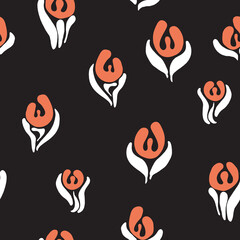 Tulips seamless pattern