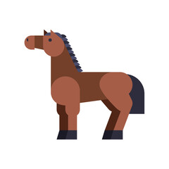 Horse in a flat design