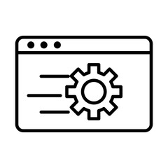 webpage with gear setting machine isolated icon