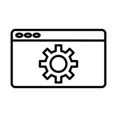 gear machine work in webpage template line style icon