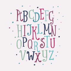 Vintage color set of funny letters isolated