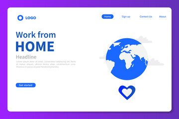 Globe and heart signs together symbolizing love to the world