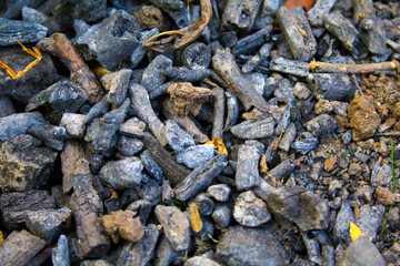 closeup bonfire coal background texture