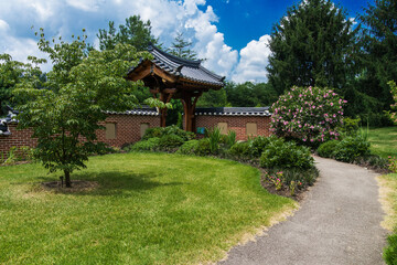Asian pergola in the park