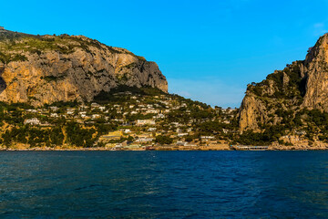 The Marina Piccolo side of Capri town as viewed from the sea