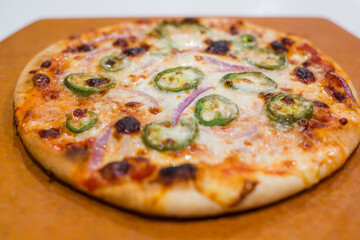 Homemade Jalapeno and onion Cheese Pizza