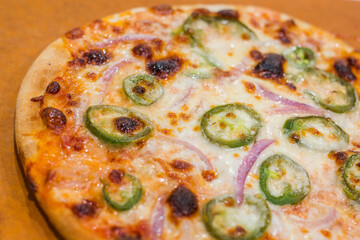 Homemade Jalapeno and onion Cheese Pizza
