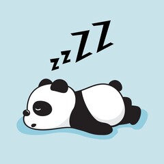 Lazy Panda Cartoon Cute Sleeping Animals Illustration © Eriek