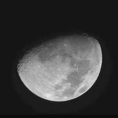 Moon, earth natural satelite in specific phase