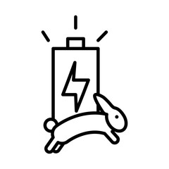 battery power with hare line style icon