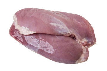 Raw fresh meat duck breast fillet isolated on a white background