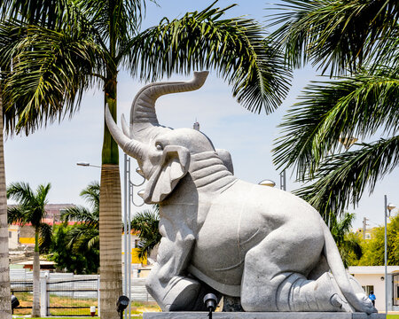LUANDA, ANGOLA - MAR 4, 2013: Monument in Luanda, formerly named Sao Paulo da Assuncao de Loanda, is the capital and largest city of Angola. 