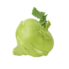 Kohlrabi cabbage (Brassica oleracea var. gongylode) isolated on a white background close-up