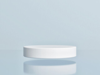 Mockup the abstract geometric podium for product presentation, blue background, 3d render, 3d illustration