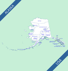 Counties map of Alaska labeled