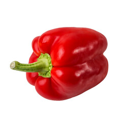 Fresh red bell pepper isolated on white background close-up