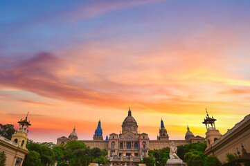 The Palau Nacional, or National Palace, in Barcelona, Spain