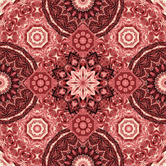 Beautiful seamless pattern with intricate ornament in ethnic style. Print for fabric, textile.