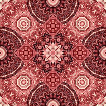 Beautiful seamless pattern with intricate ornament in ethnic style. Print for fabric, textile.
