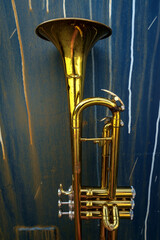 Jazz Trumpet Blue Grunge