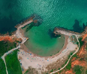 Fotobehang Bolata strand, Balgarevo, Bulgarije Bolatastrand Bulgarije. Exotische baai bij Kaap Kaliakra en Albena, provincie Varna