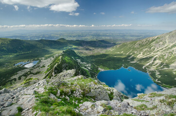 View of Gąsienicowa Valley (Dolina Gąsienicowa) from Kościelec, Tatra Mountains, Poland - obrazy, fototapety, plakaty