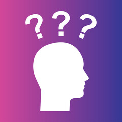 Pictograph of question mark and man icon illustration isolated vector sign symbol