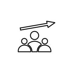 Employee promotion icon illustration. Salary raise, worker development sign.