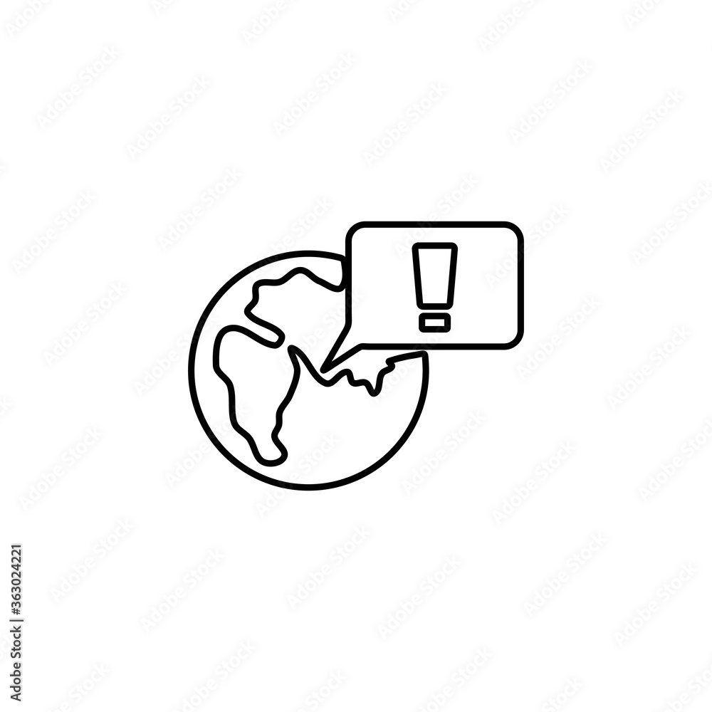 Poster chat bubble with exclamation sign. caution message icon.
