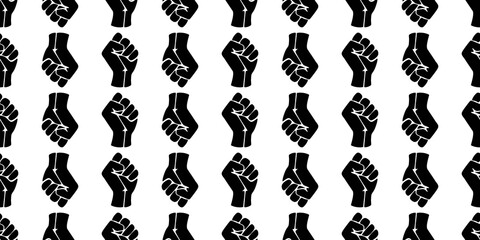 Symbol of the black freedom movement. Black lives matter. Vector pattern with fists. © Ekaterina
