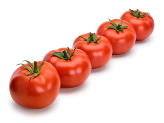 diagonal number and five ripe tomato