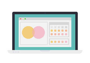 Open browser window on laptop vector flat isolated