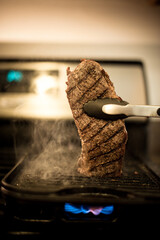 grilling steak
