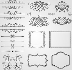 Vector set of vintage design elements.
