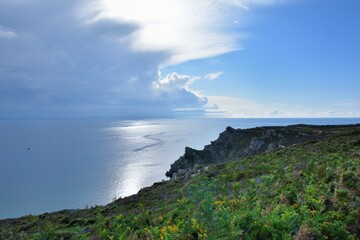 Beautiful view on the sea at Erquy in Brittany. France