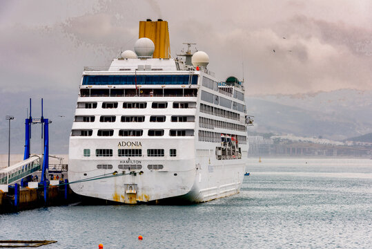 TANGIER, MOROCCO - SEP 11, 2015: Port of Tangier, a major city in northern Morocco. It is the capital of the Tanger-Tetouan-Al Hoceima Region and of the Tangier-Assilah prefecture of Morocco.